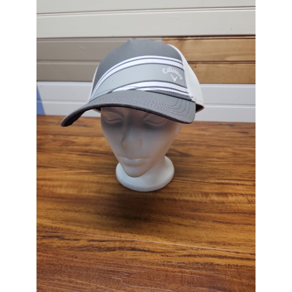 Callaway Golf Hat Logo Baseball Cap White Gray Snapback Adjustable